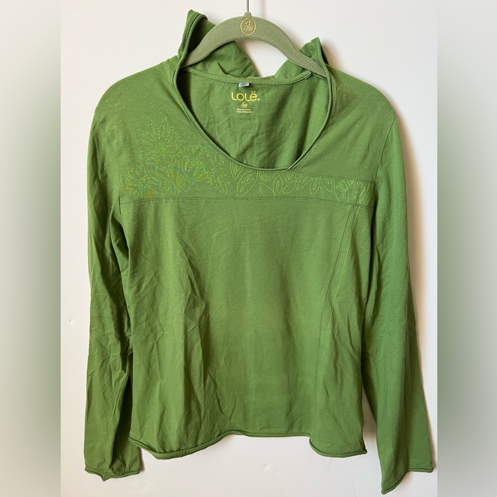 Lole long sleeve hoodie yoga shirt XL vintage